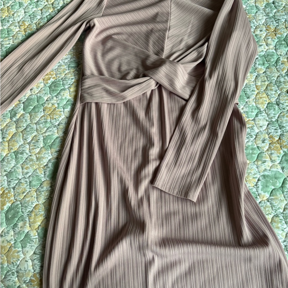 Nine West Asymmetrical Taupe Dress